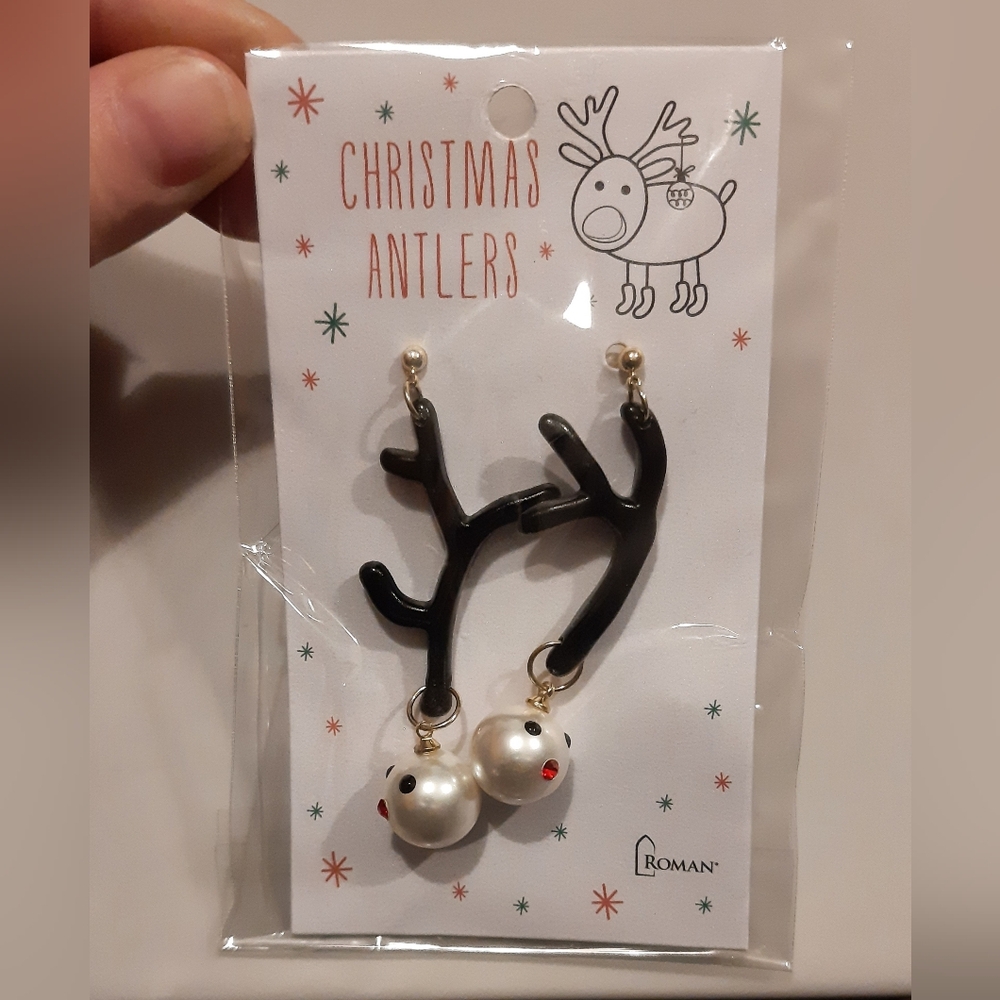 Roman Christmas Antlers Earrings